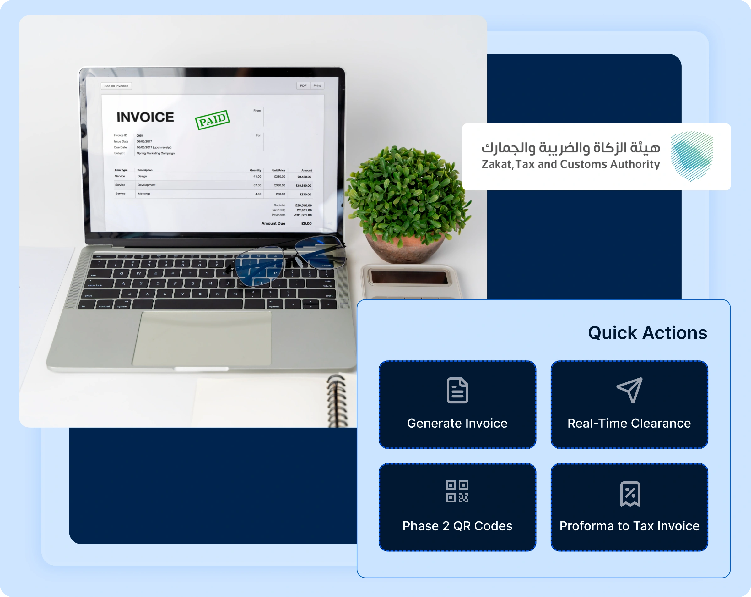 ZATCA E-Invoicing Integration (Phase 2)